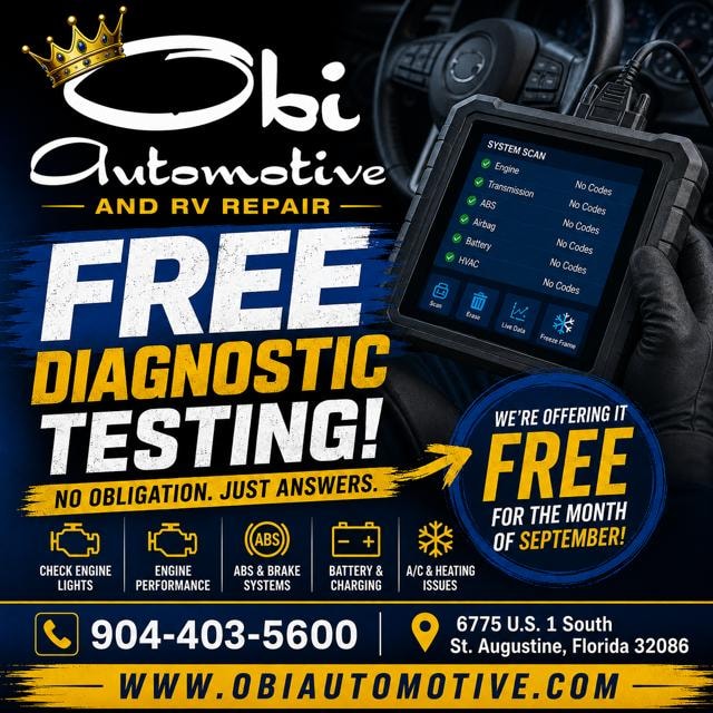 Grand Opening Special — Free Diagnostic Testing for September