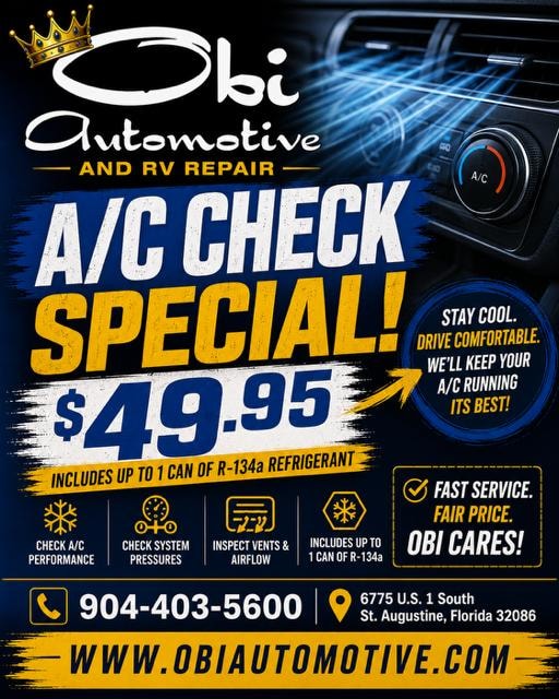 Grand Opening Special — A/C Check Special $49.95